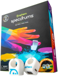 Colorful box packaging with the sphero specdrum finger rings in the foreground.