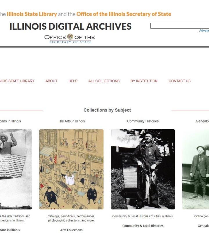 Home page of Illinois Digital Archives