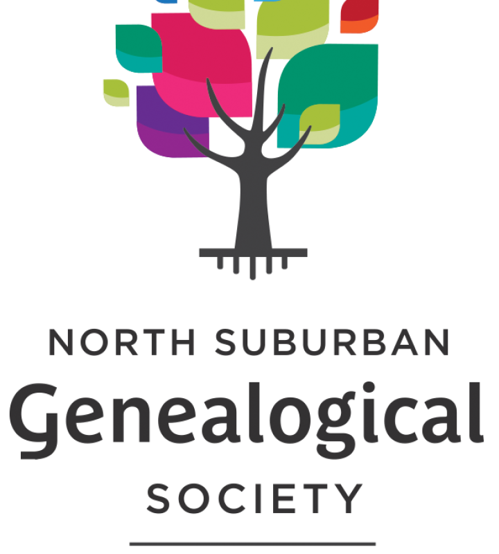 North Suburban Genealogical Society logo with tree