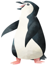 Illustration of a chinstrap penguin